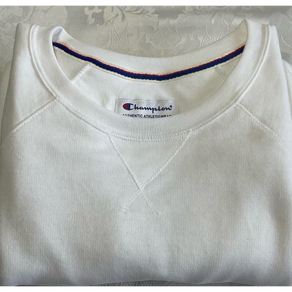 Champion Power Blend Fleece Sweatshirt Women’s White Size Large - Picture 2 of 11
